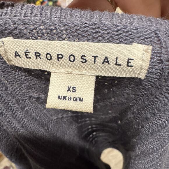 aeropostale Long Sleeve Button Front Cropped Flyaway Cardigan Grey Womens XS - Picture 4 of 9